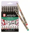 Набор капиллярных ручек SAKURA Pigma Brush, 9 цветов
