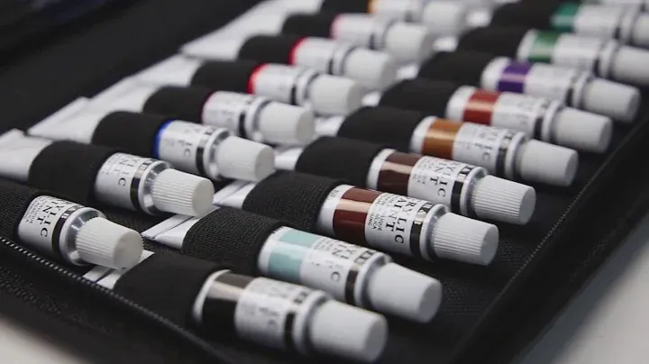 Набор для рисования акриловые краски и кисти 24 цвета 12ml