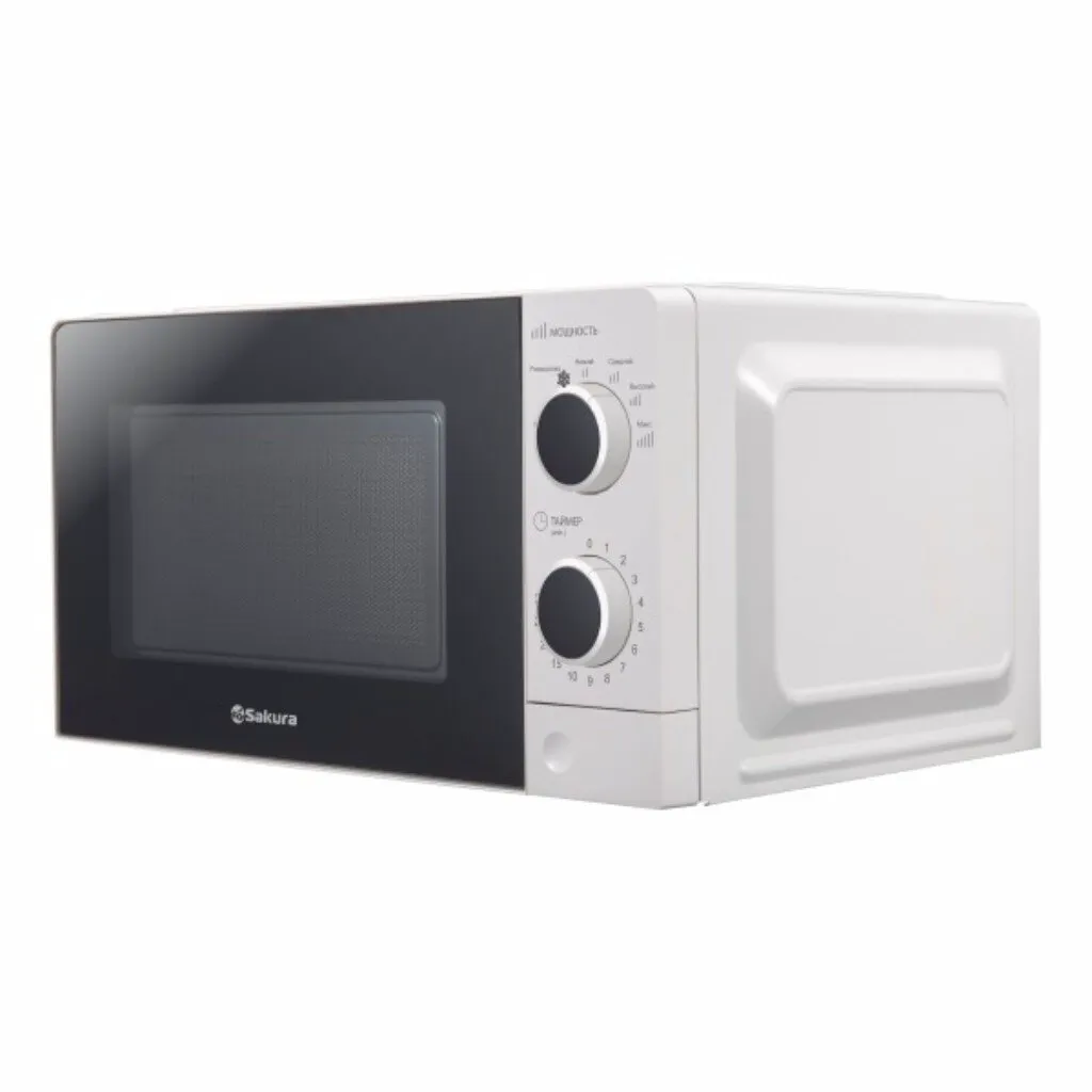 Микроволновая печь Sakura, SA-7055W, 20 л, 700 Вт, механическая, 6 уровней мощности, белая-0